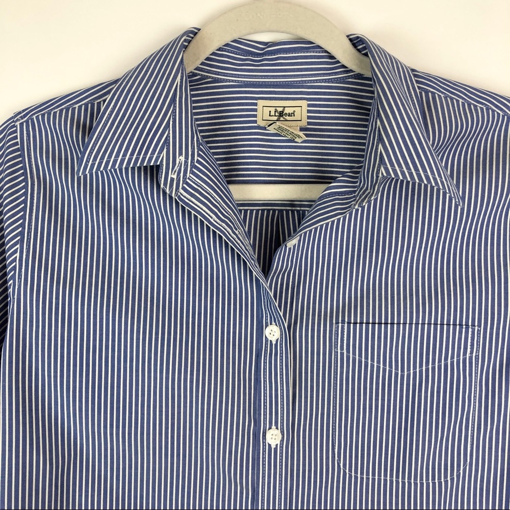 L.L. Bean 100% Cotton Button Up Collared Shirt - Picture 7 of 9
